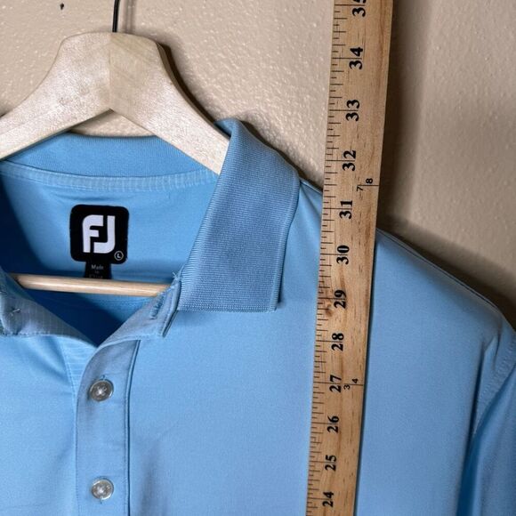 Foot Joy Shirt Mens Large Blue Polo Short Sleeve Striped Golf Performance - Picture 4 of 10
